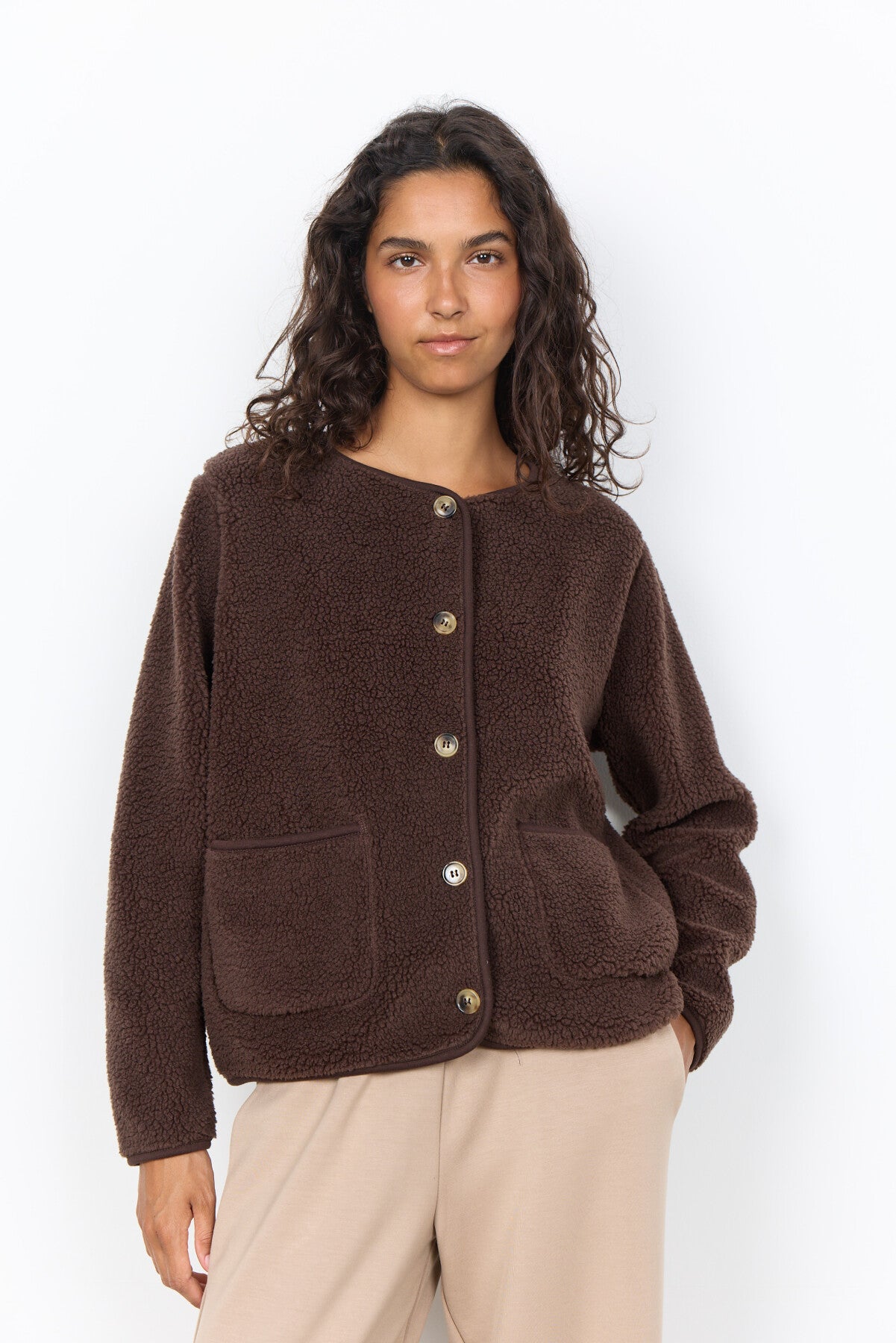 ほぼ未使用❗️ナゴンスタンス　カーディガン　 two-tone cardigan SC-ONYX 2 Cardigan in Dark brown from soyaconcept | Soyaconcept