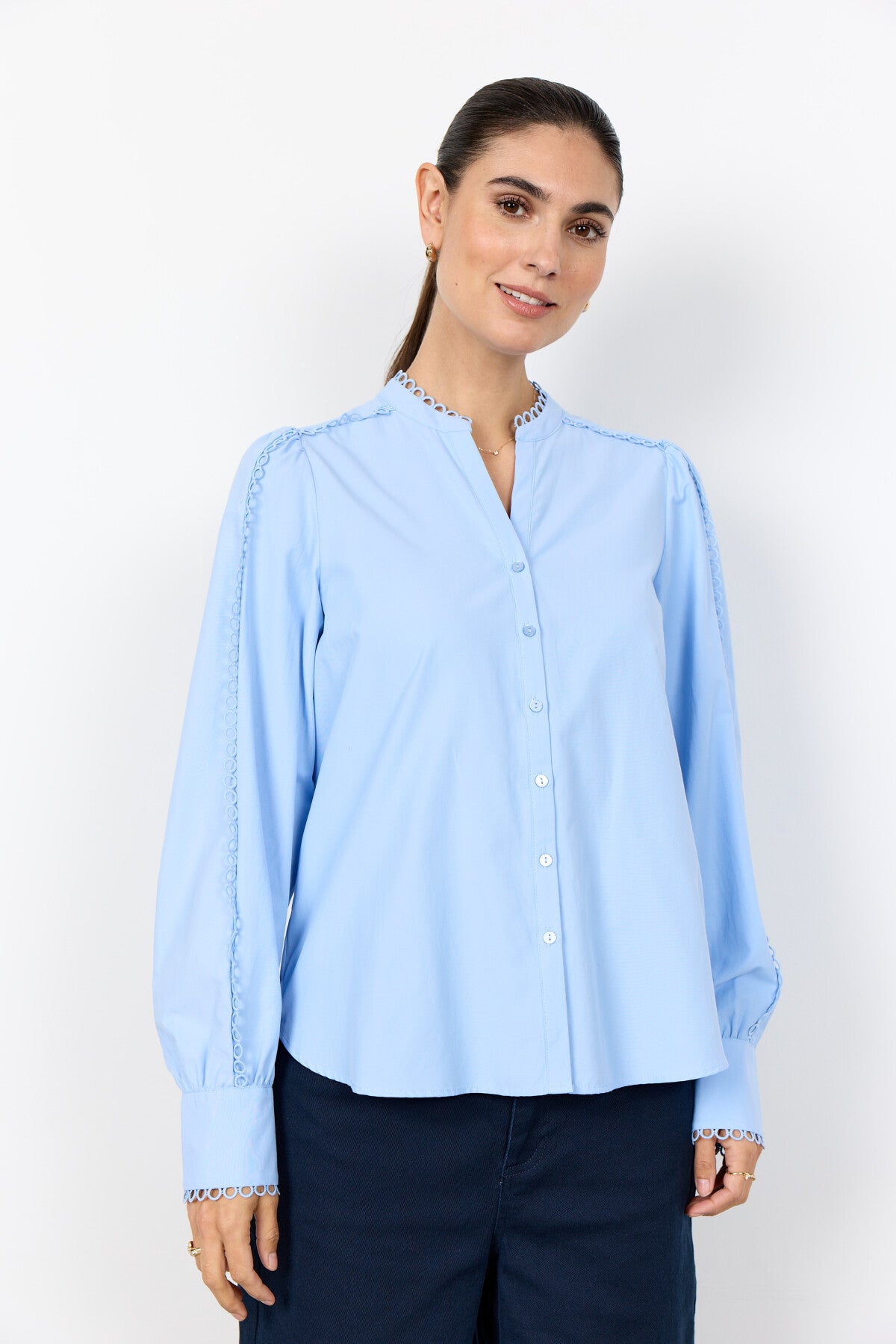 SC-NETTI 120 Shirt in Light blue from soyaconcept | Soyaconcept