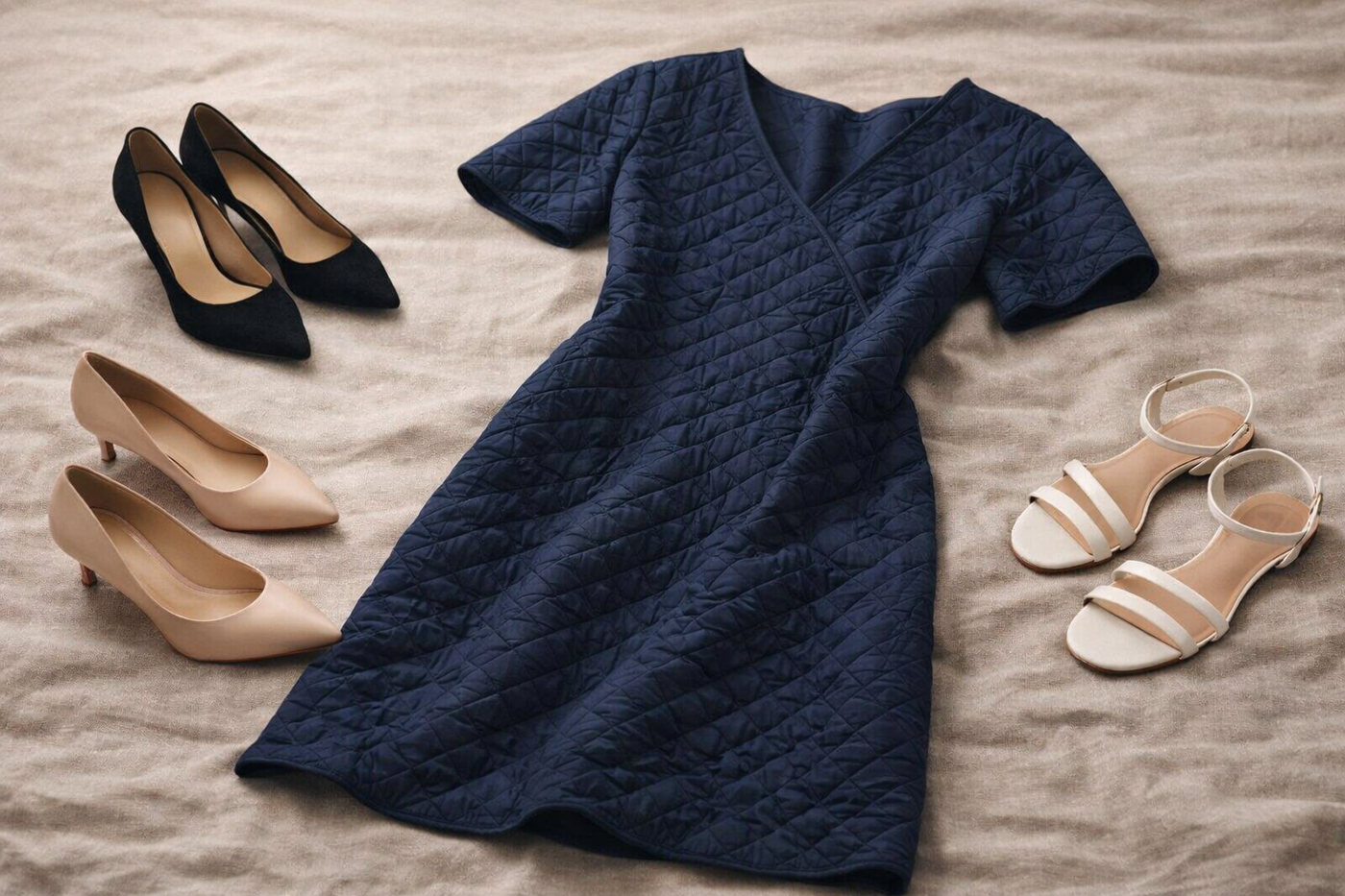 shoes to wear with dark blue dress This Is Exactly What Color Shoes to Wear With a Navy Dress
