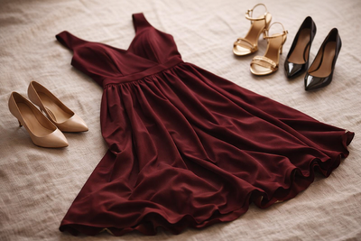 burgundy fall dress A-line Off-the-Shoulder Tulle Flower Applique Prom Dresses style-number: 58WD71 Blue Beads & Rhinestones US Size:24W