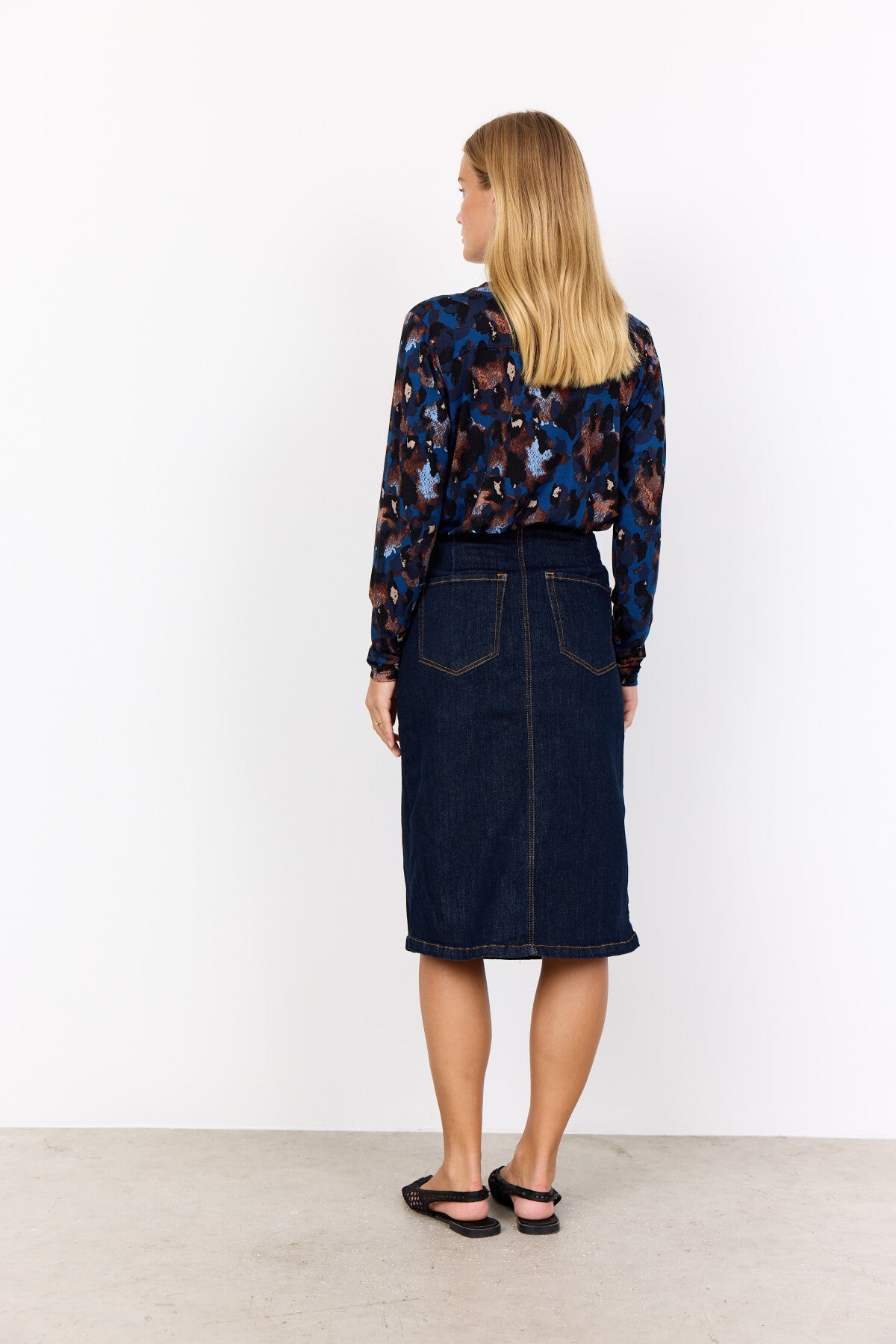 SC-MARICA AOP 341 Blouse Dark blue