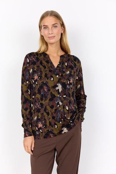 SC-MARICA AOP 341 Blouse Dark green