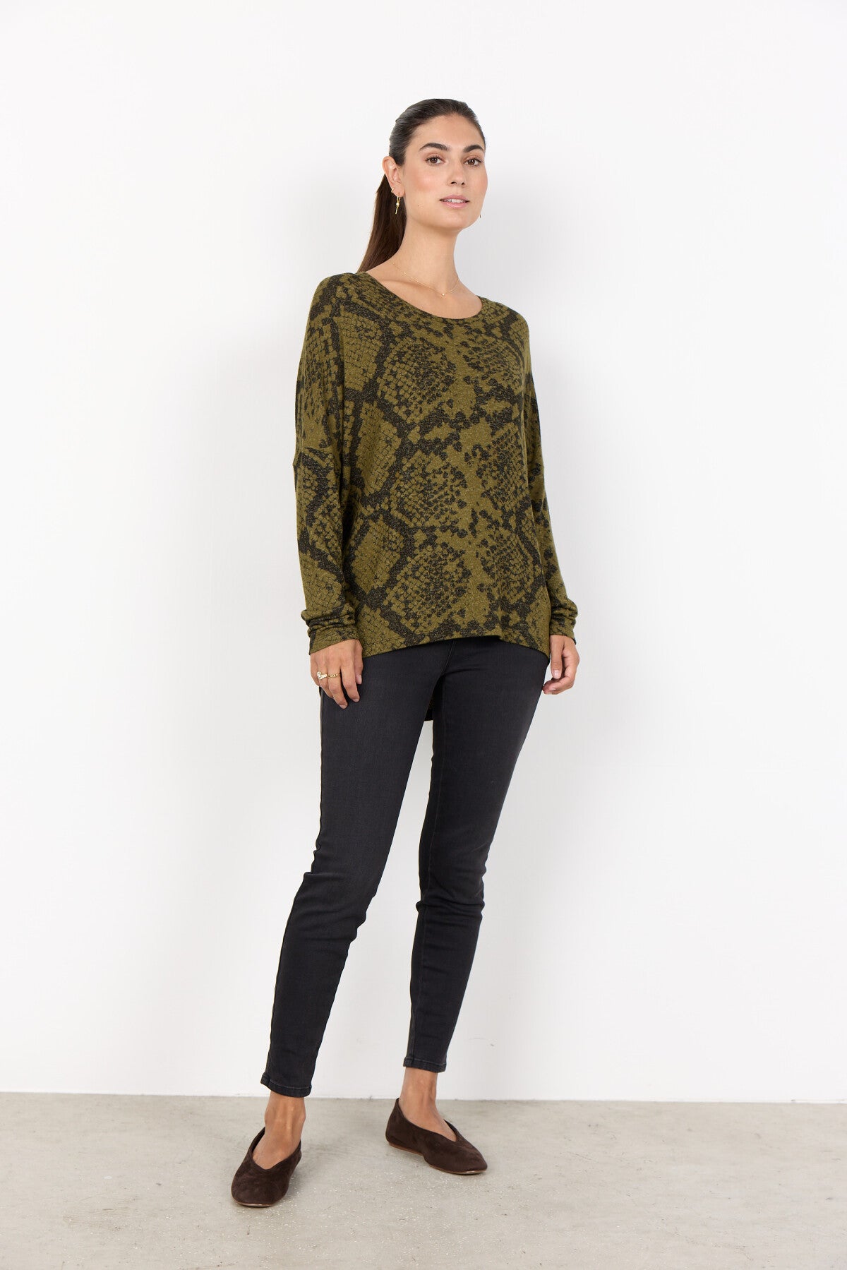 SC-BIARA AOP 145 Blouse Dark green