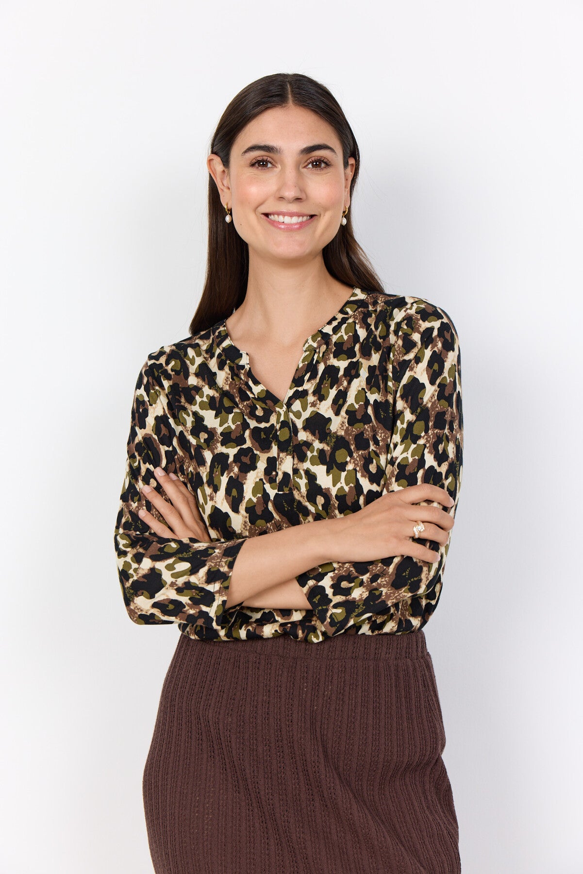 SC-FELICITY AOP 516 Blouse Olive