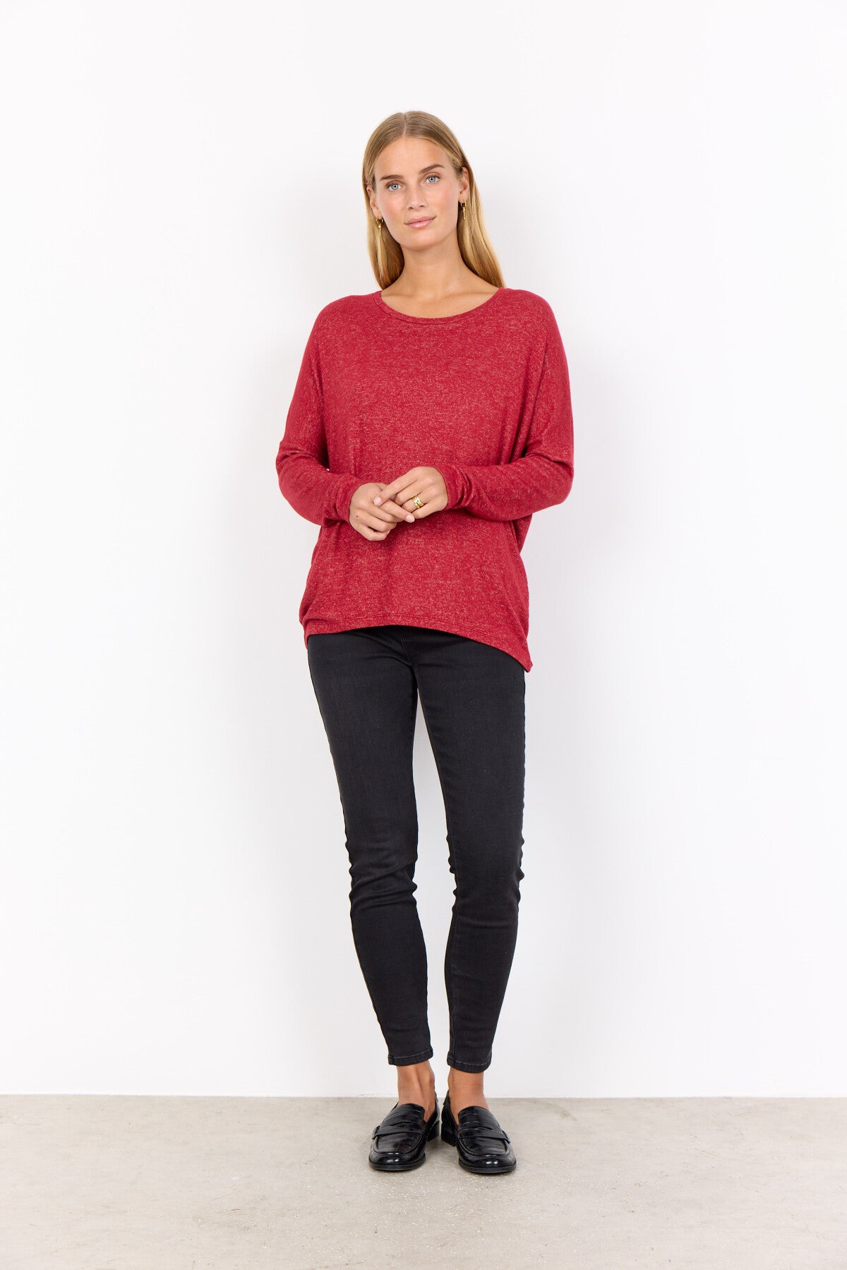 SC-BIARA 1 Blouse Dark red