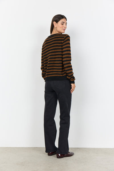 SC-ORLEAN STRIPE 13 Cardigan Black