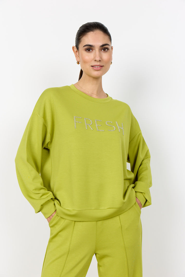 CITEN ライムグリーン トレーナー SC-BANU 291 Sweatshirt in Lime green from soyaconcept