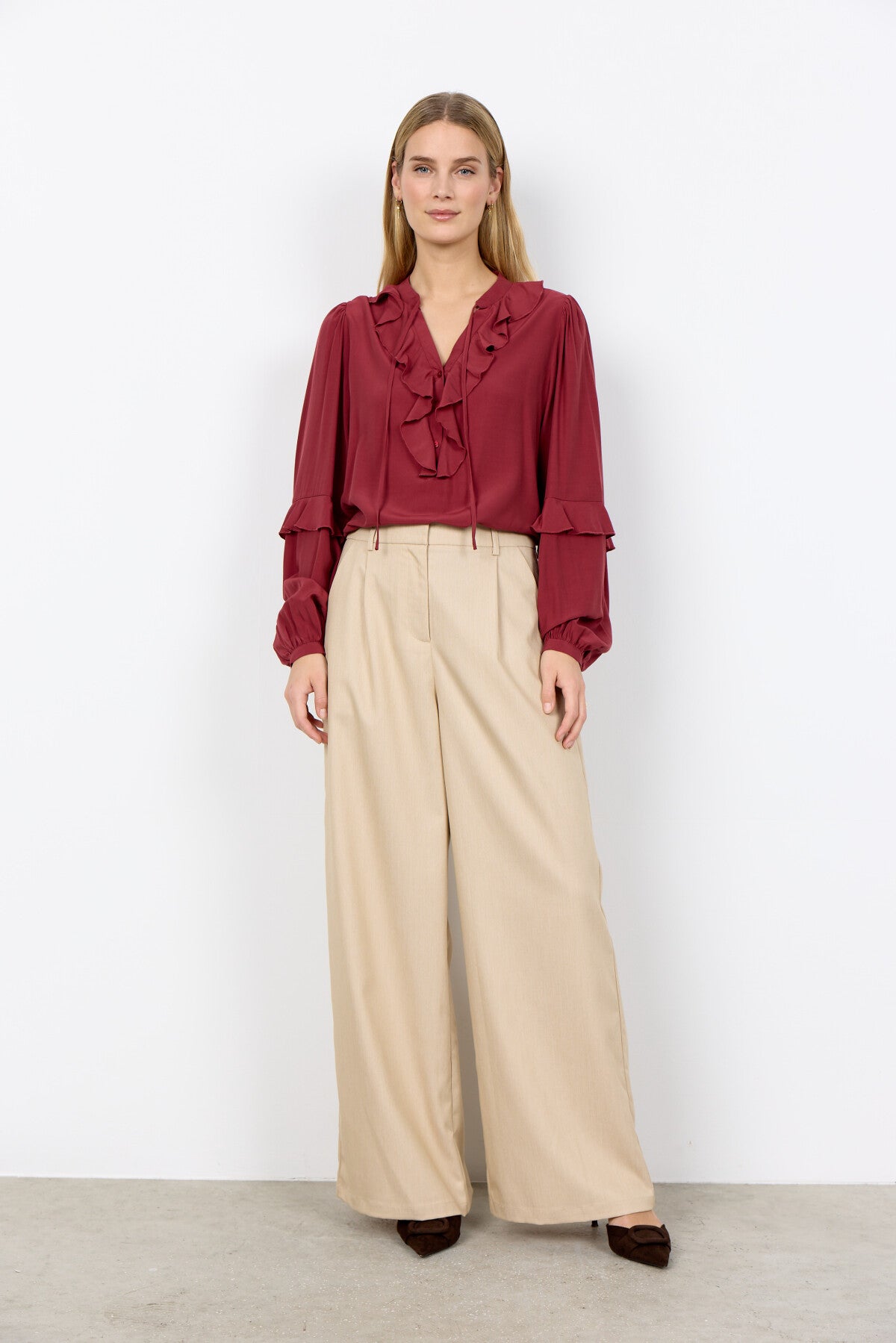 SC-BARBEL 1 Blouse Ruby red