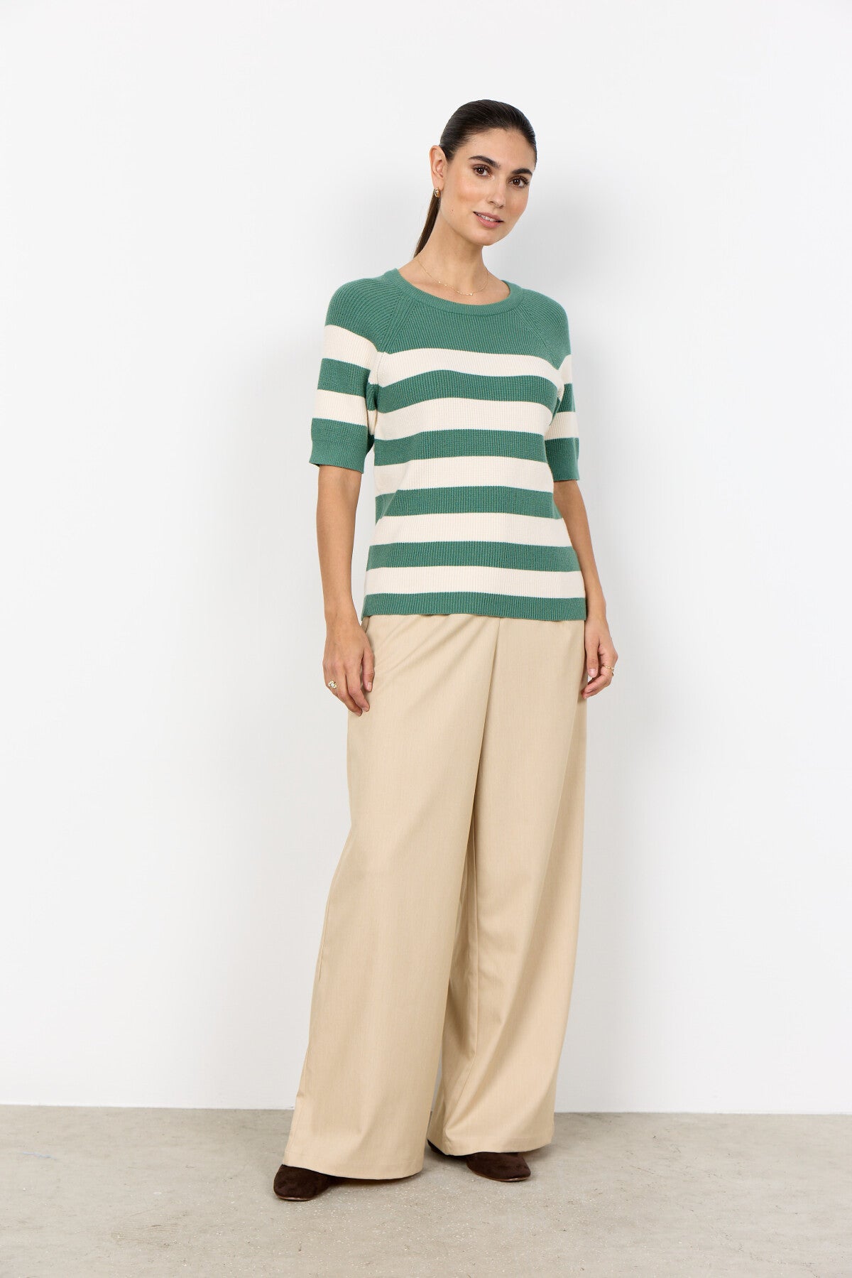 SC-KANITA STRIPE 35 Pullover in Green from soyaconcept