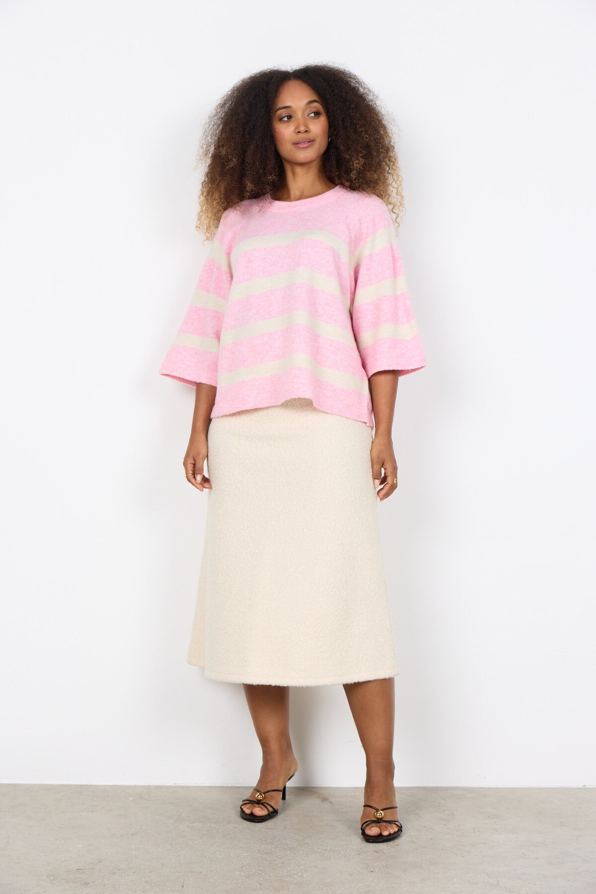 SC-ORLEAN STRIPE 5 Pullover Light pink