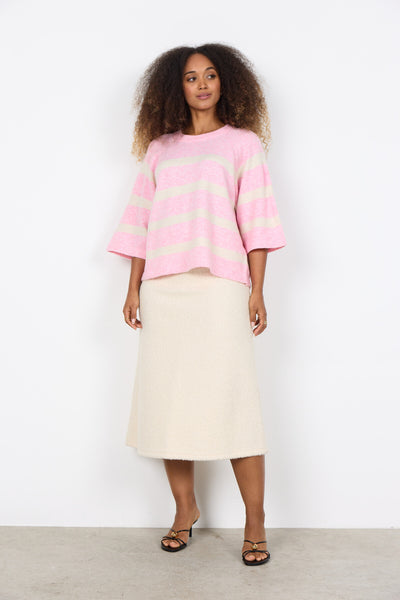 SC-ORLEAN STRIPE 5 Pullover Light pink