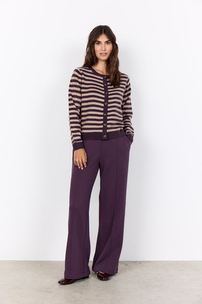 SC-ORLEAN STRIPE 13 Cardigan Purple
