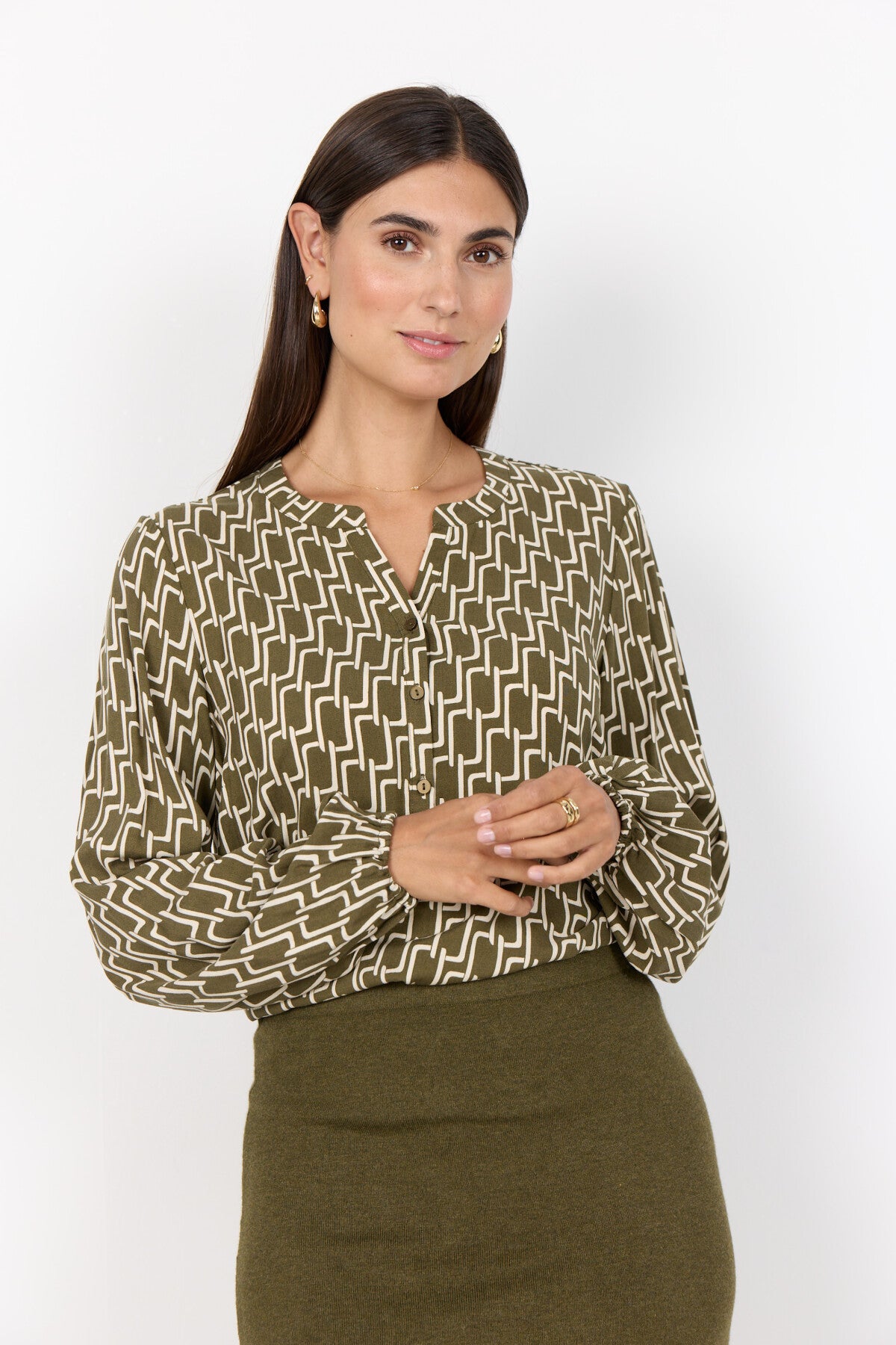 SC-VARLA 4 Blouse Dark green