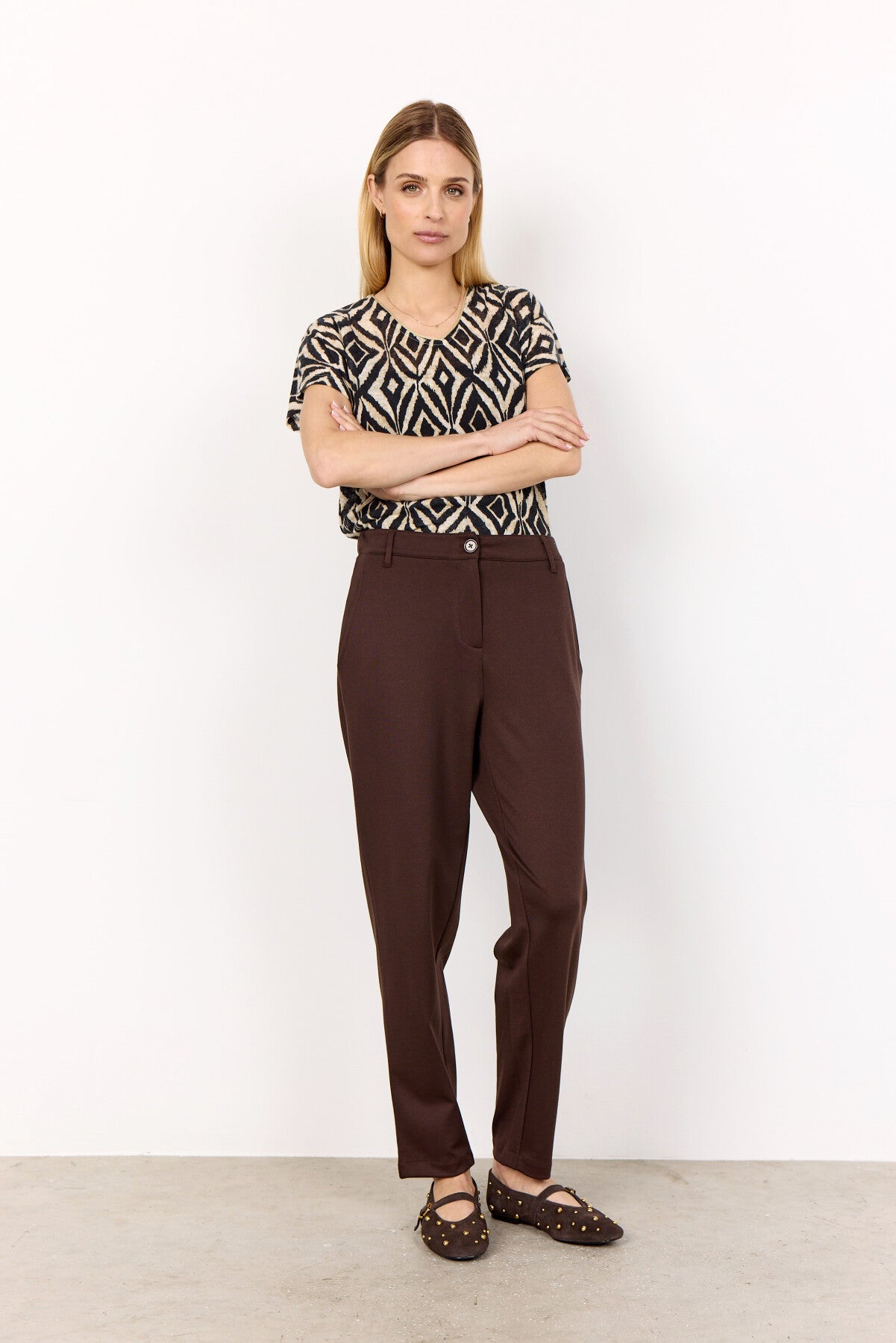 SC-DANIELA 7 Pants Dark brown