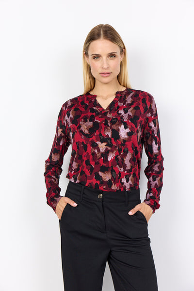 SC-MARICA AOP 341 Blouse Dark red