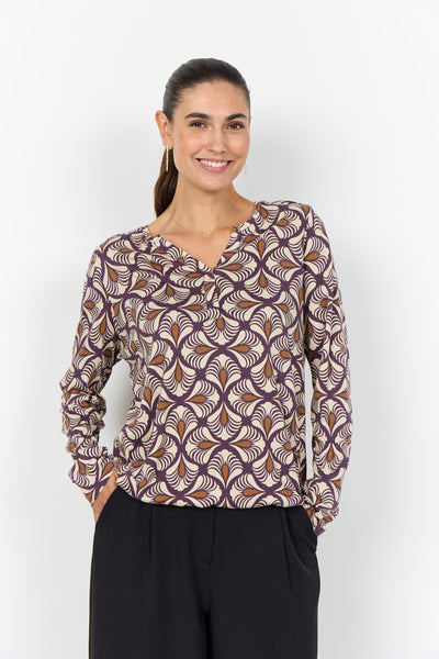 SC-FELICITY AOP 526 Blouse Purple