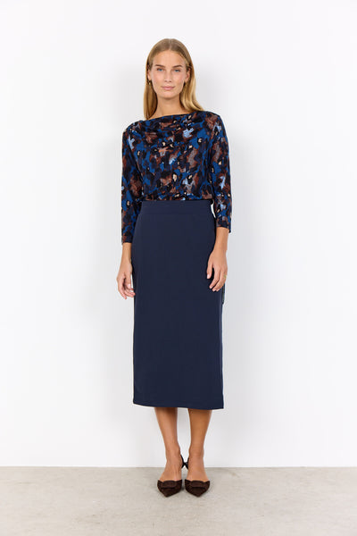 SC-MARICA AOP 342 Blouse Dark blue