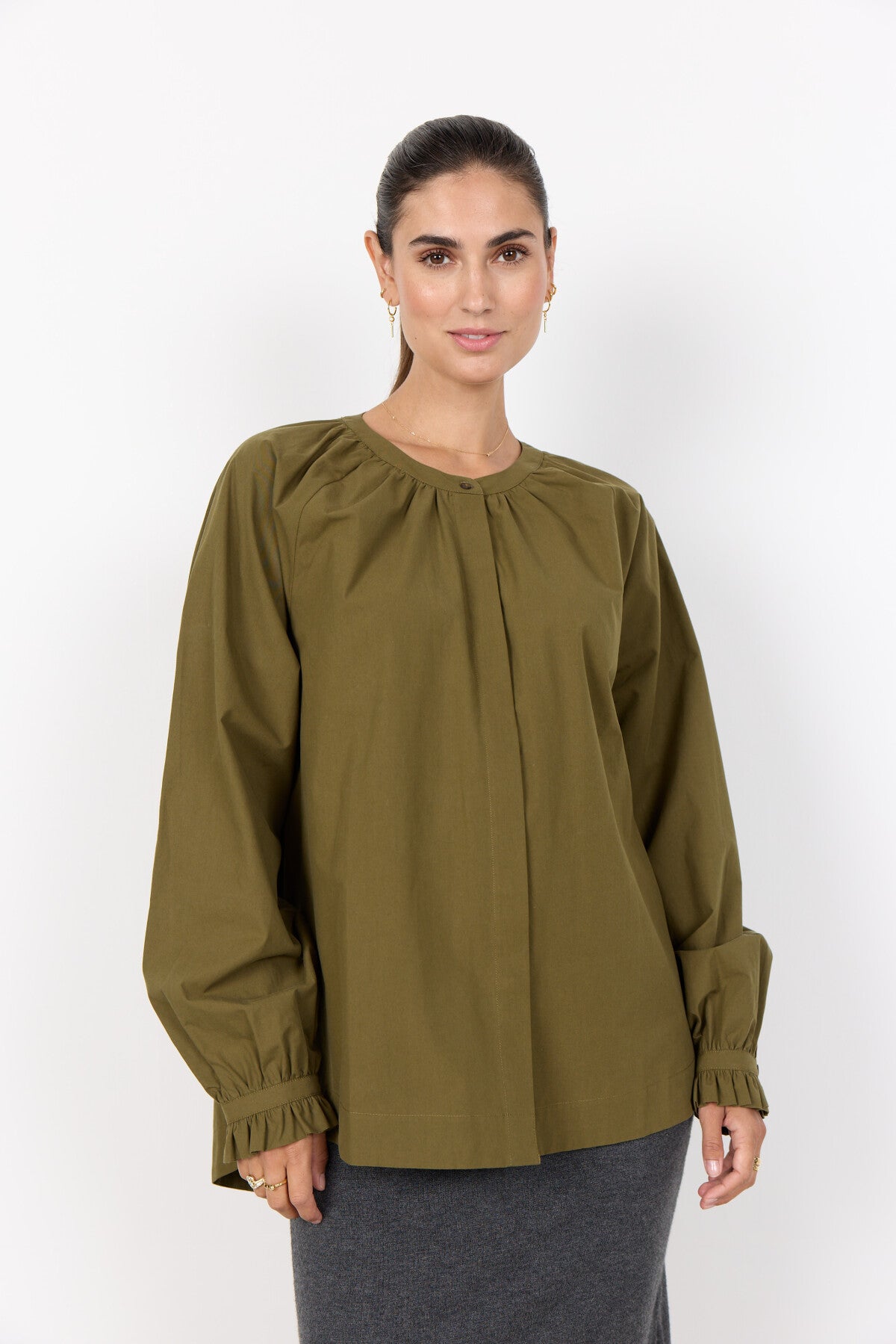 SC-RACHELLE 8 Shirt Dark green