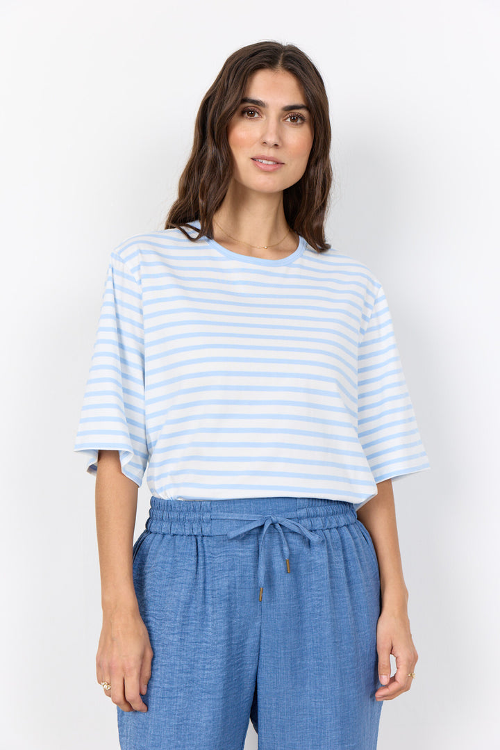 SC-RINA STRIPE 23 T-shirt in Light blue from soyaconcept