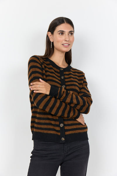 SC-ORLEAN STRIPE 13 Cardigan Black