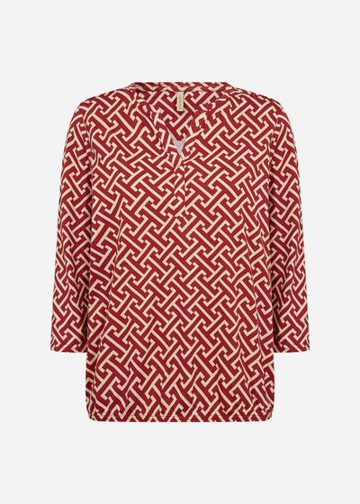 SC-FELICITY AOP 519 Blouse Dark red
