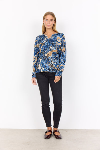 SC-FELICITY AOP 518 Blouse Dark blue