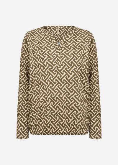 SC-FELICITY AOP 520 Blouse Dark green