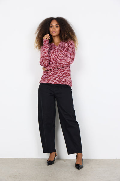 SC-FELICITY AOP 530 Blouse Ruby red