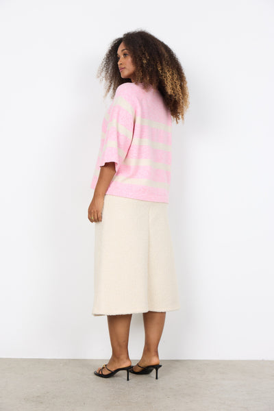 SC-ORLEAN STRIPE 5 Pullover Light pink