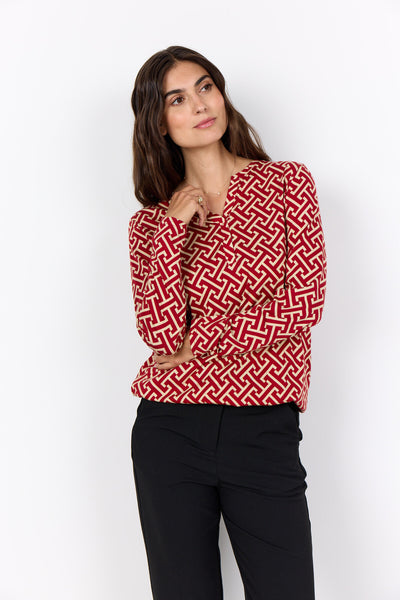 SC-FELICITY AOP 520 Blouse Dark red
