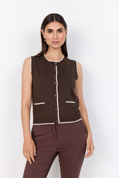 SC-DOLLIE 792 Waistcoat Dark brown