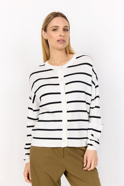 SC-DOLLIE STRIPE 795 Cardigan Off white