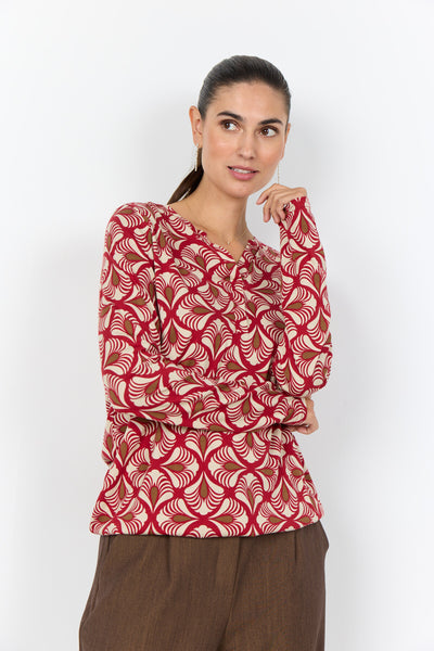 SC-FELICITY AOP 526 Blouse Red
