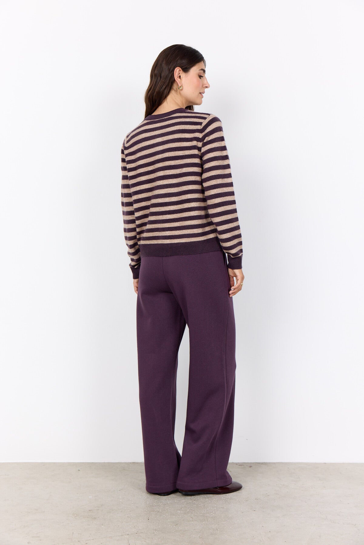 SC-ORLEAN STRIPE 13 Cardigan Purple