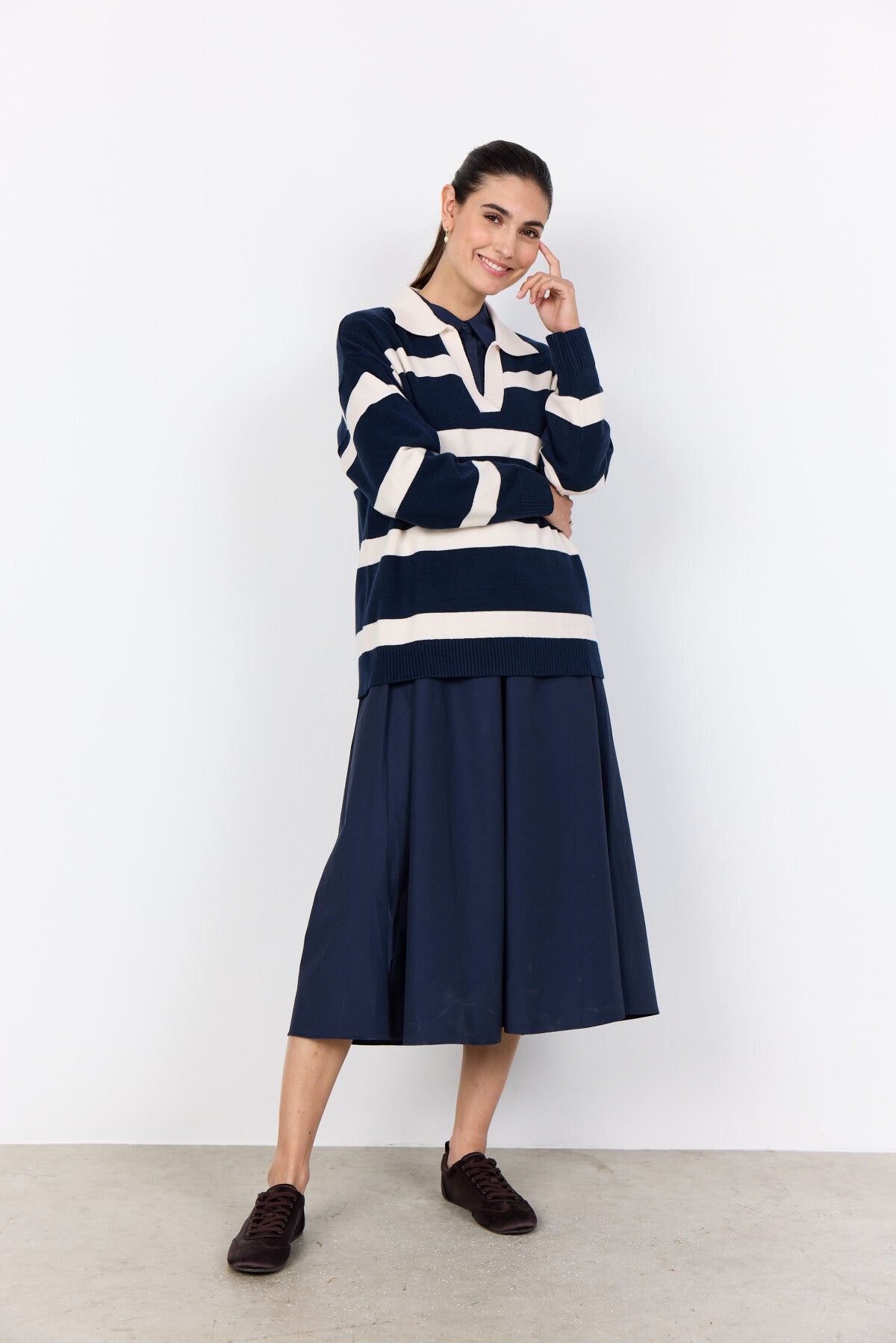 SC-KANITA STRIPE 32 Pullover Navy