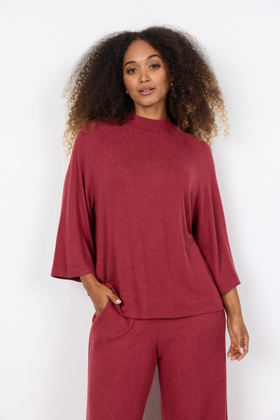 SC-BIARA 151 Blouse Ruby red