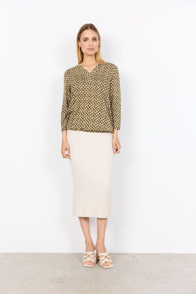 SC-FELICITY AOP 519 Blouse Dark green