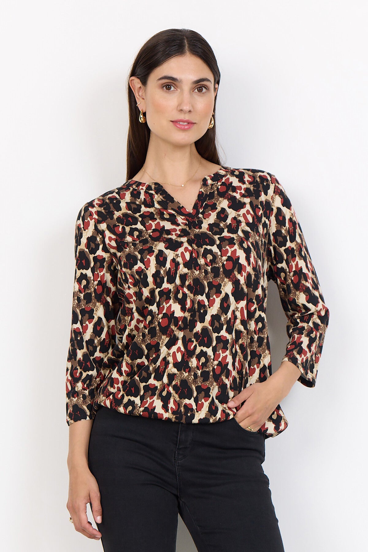 SC-FELICITY AOP 516 Blouse Rust red