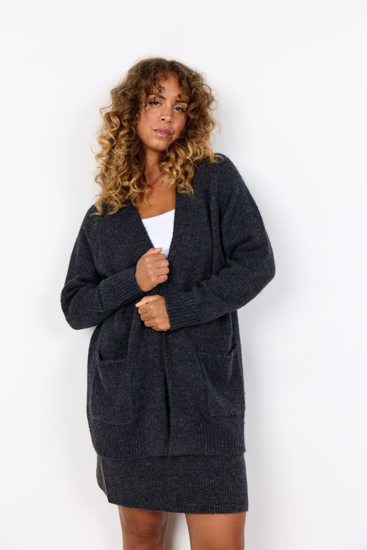SC-GUNNA 13 Cardigan Dark grey