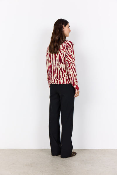 SC-FELICITY AOP 522 Blouse Dark red