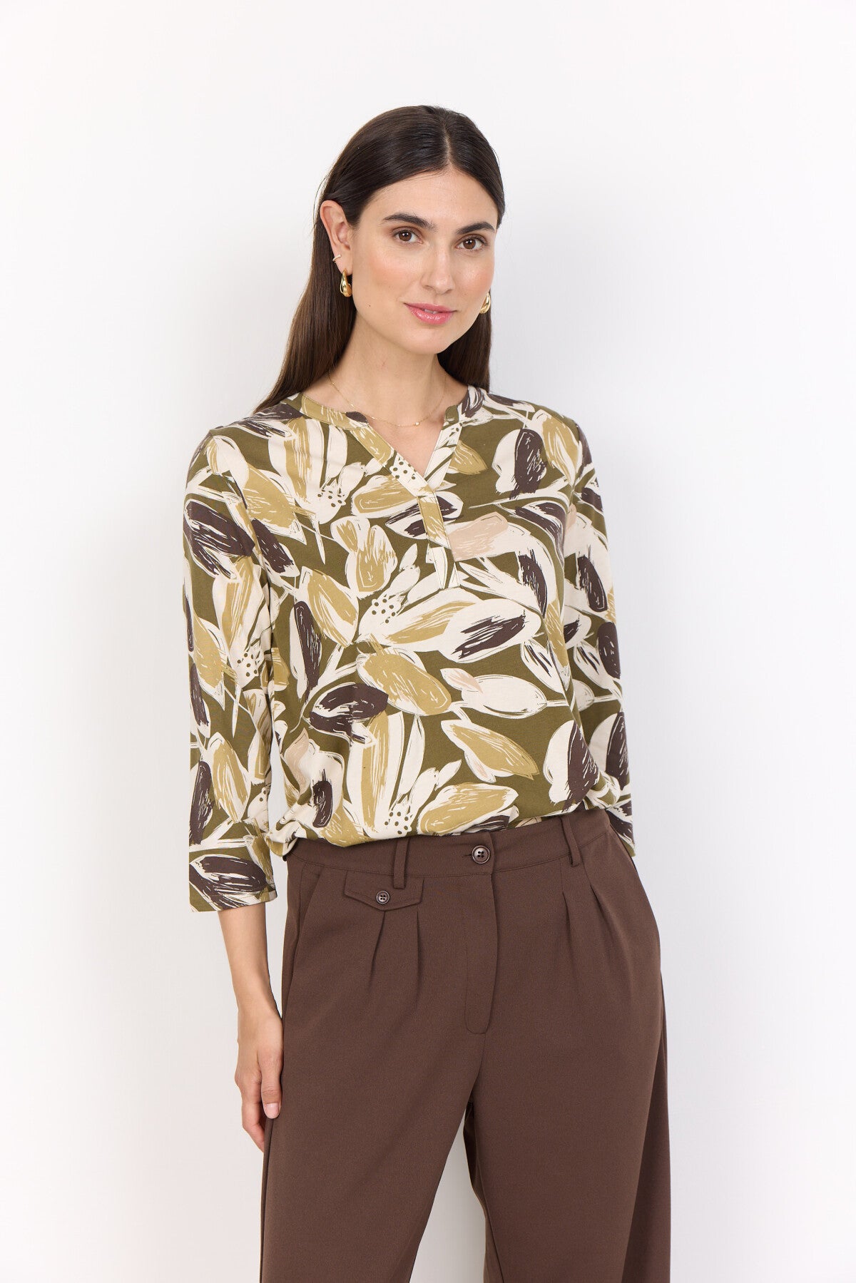 SC-FELICITY AOP 512 Blouse Olive