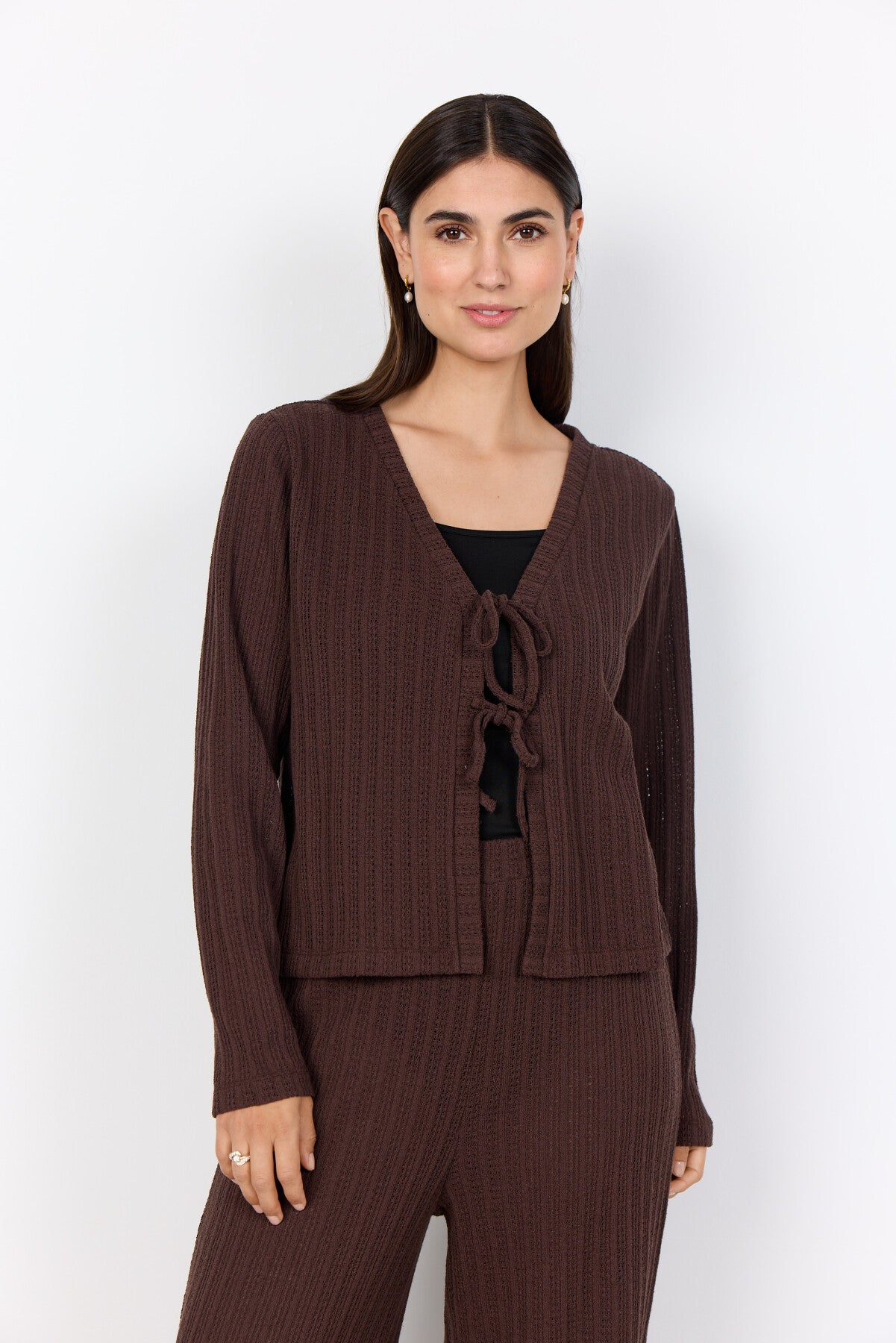 SC-SHONAS 3 Cardigan Dark brown