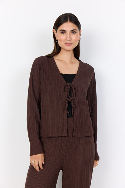 SC-SHONAS 3 Cardigan Dark brown
