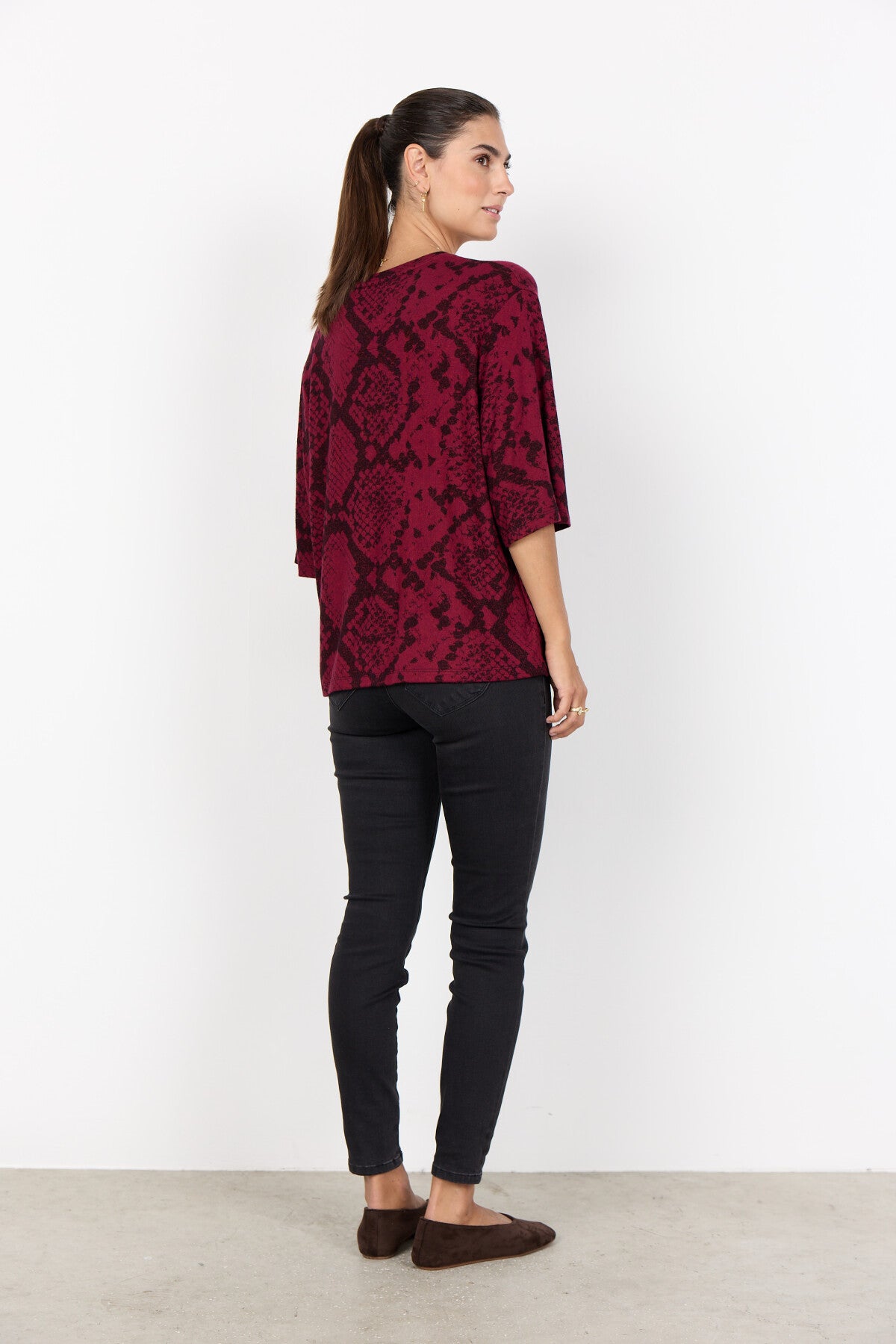 SC-BIARA AOP 144 T-shirt Bordeaux