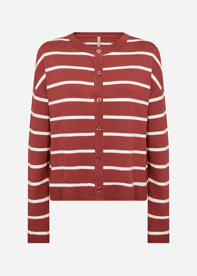 SC-DOLLIE STRIPE 795 Cardigan Rust red