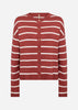 SC-DOLLIE STRIPE 795 Cardigan Rust red