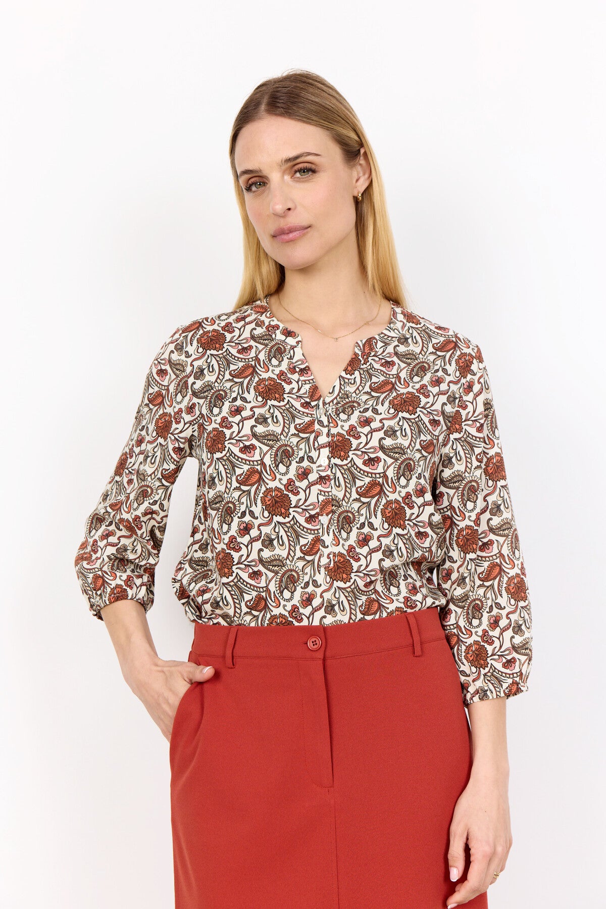 SC-SAMEA 2 Blouse Rust red