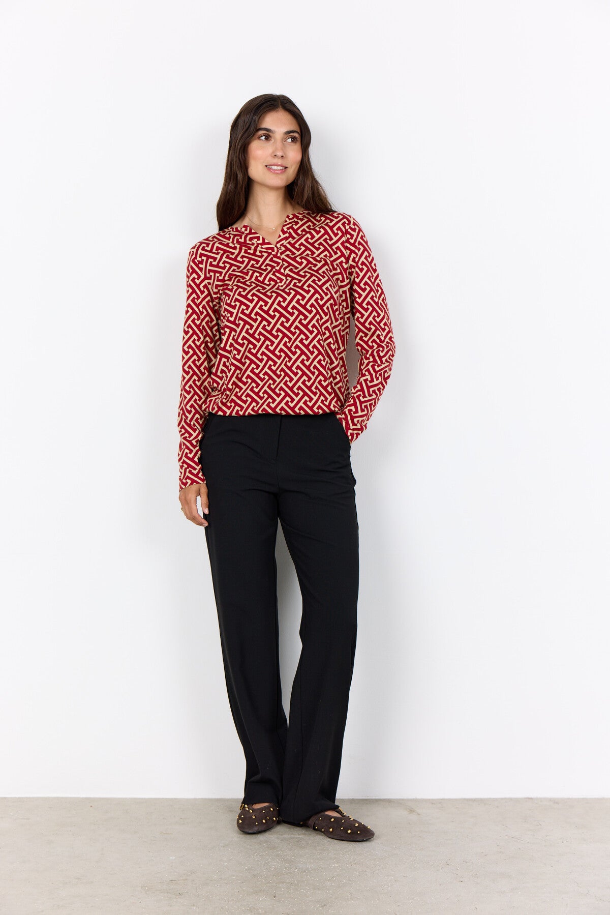 SC-FELICITY AOP 520 Blouse Dark red