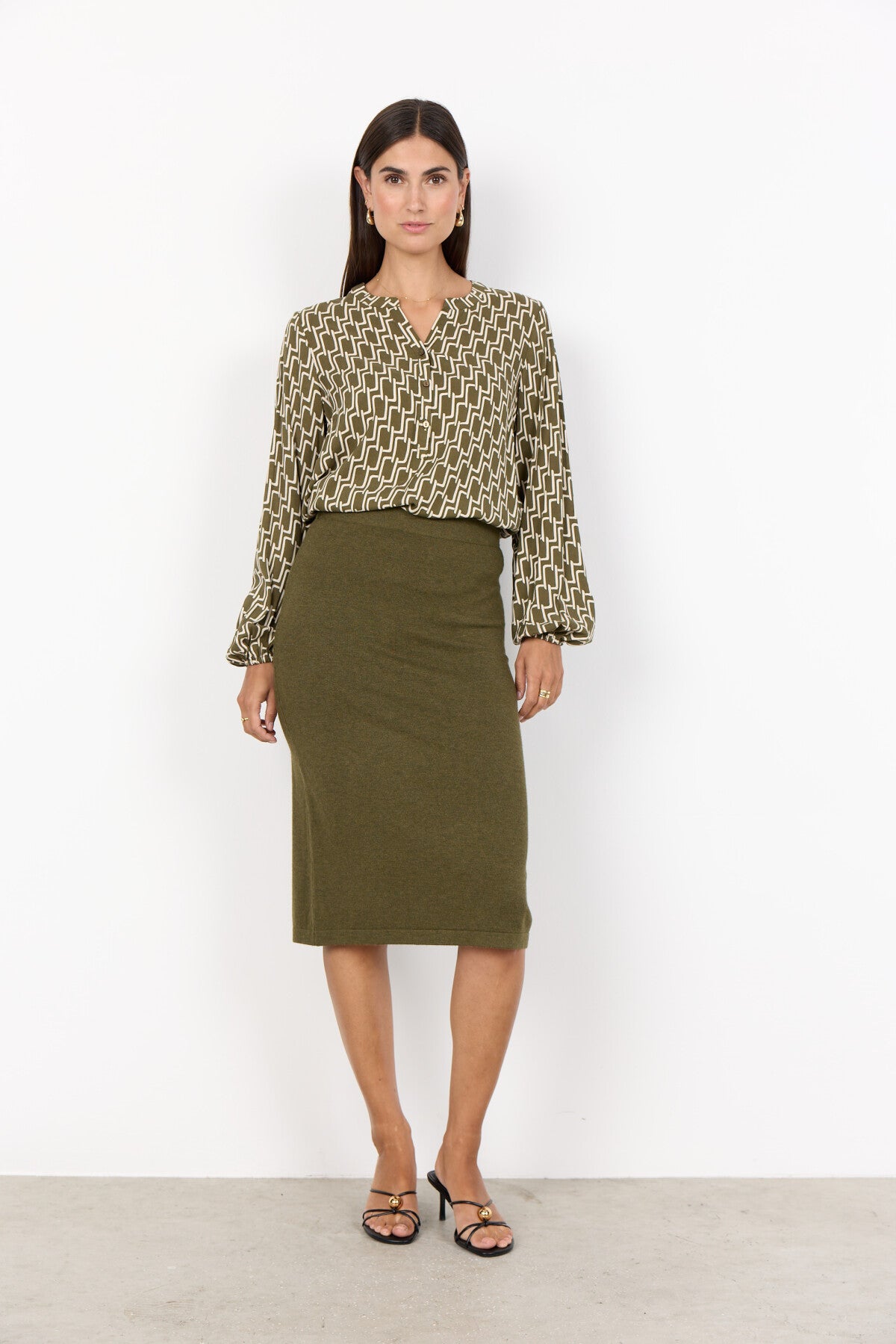 SC-VARLA 4 Blouse Dark green