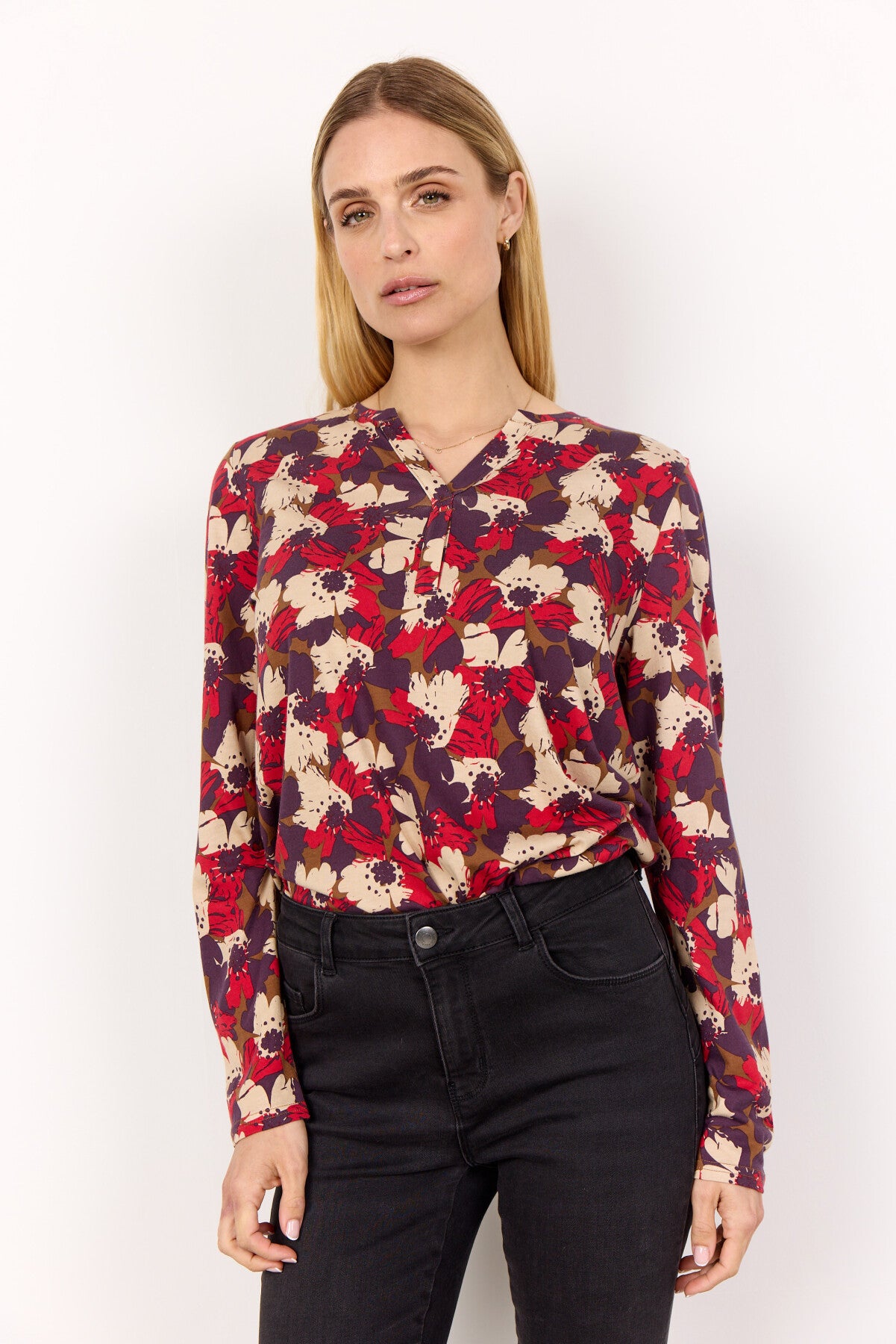 SC-FELICITY AOP 529 Blouse Red